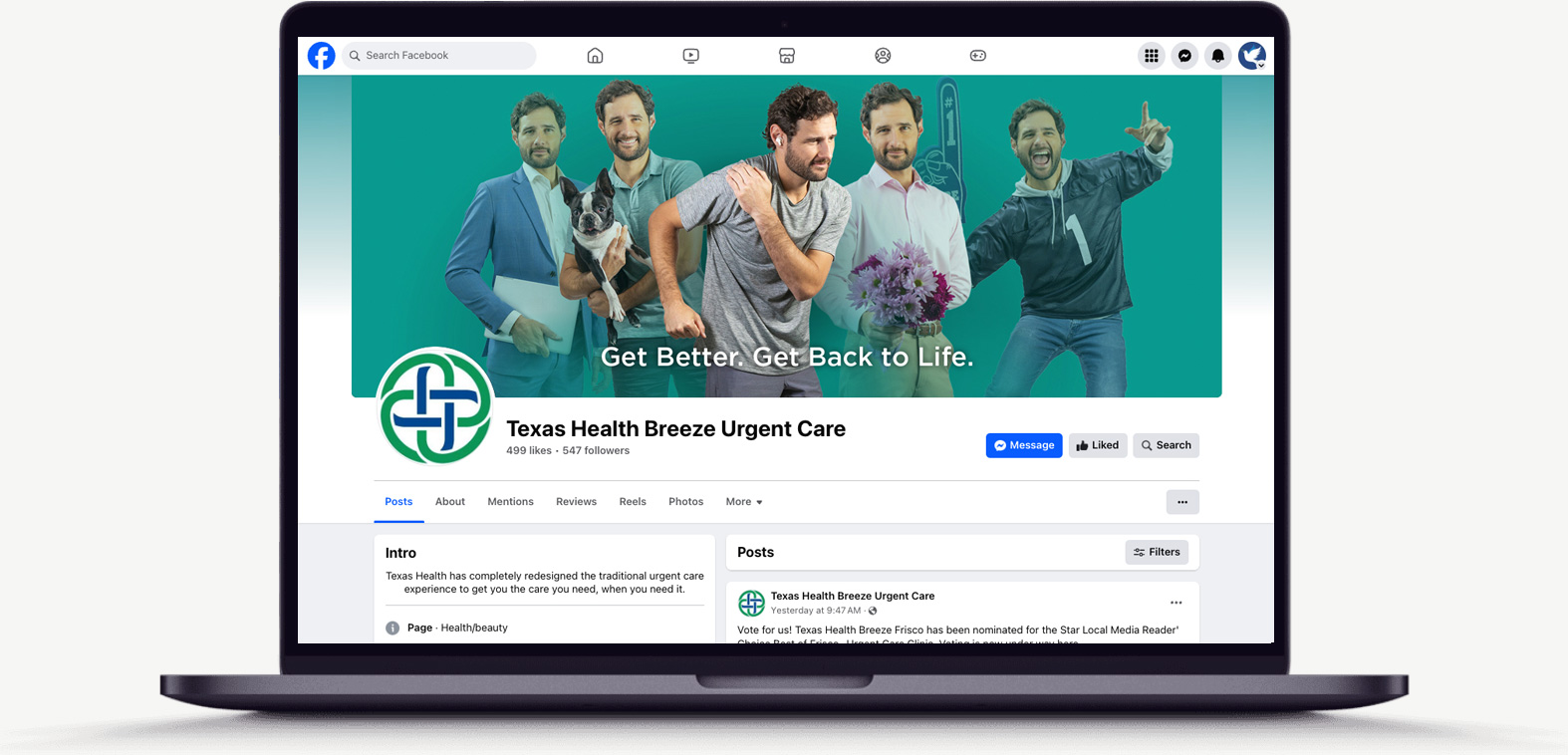 Breeze website on a Macbook